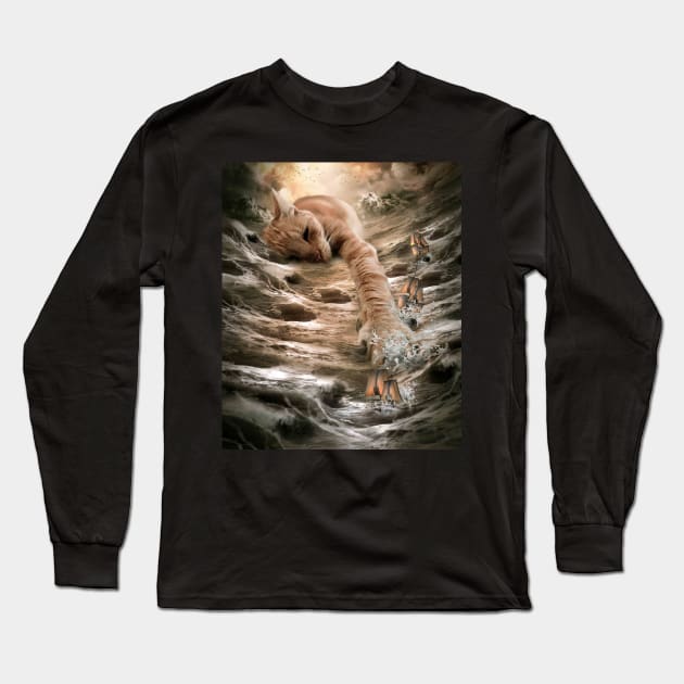 Cat Kraken Krakitten Long Sleeve T-Shirt by Random Galaxy